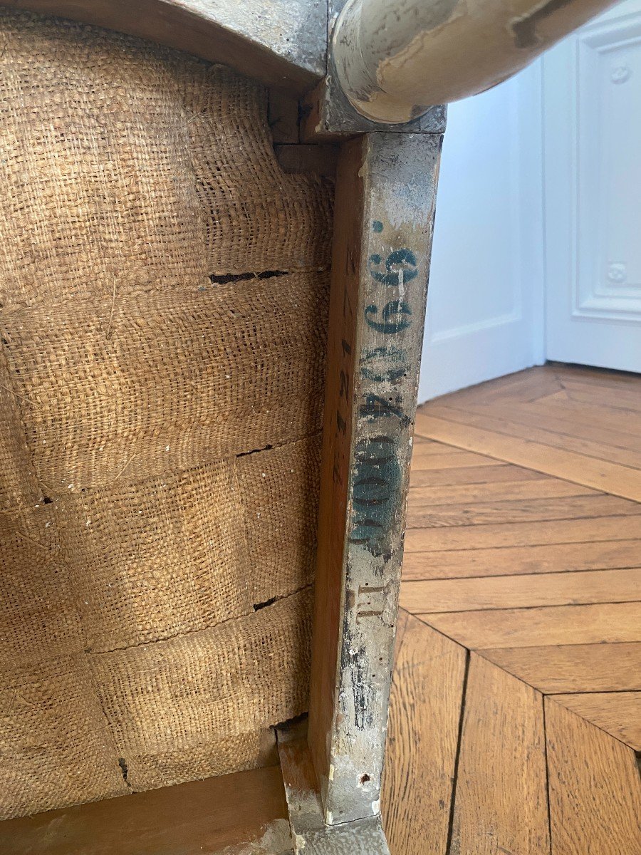 Rare Fauteuil Provenant du Château de Fontainebleau d'époque Empire-photo-3
