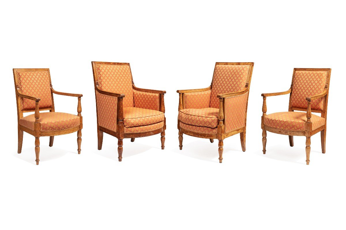 Set Of 2 Bergeres & 2 Armchairs From The Empire Period From The Fontainebleau Palace 