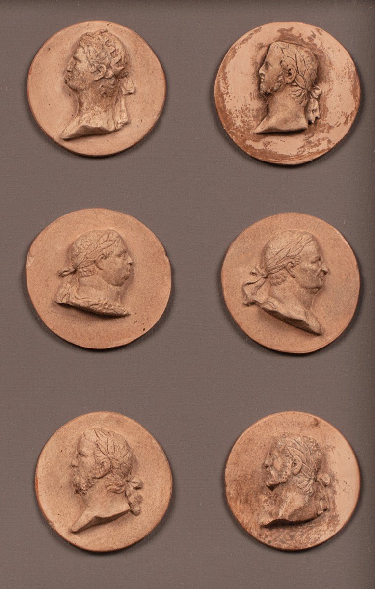 French Or Italian School Circa 1800, The Twelve Caesars, Twelve Terracotta Medallions-photo-3