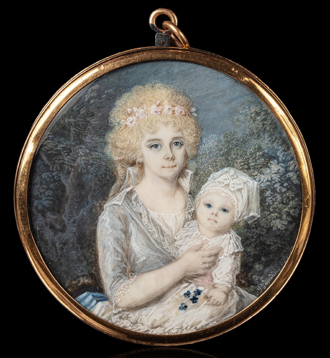 Boudin (active Circa 1785-1810), Madame Geoffroy Holding Her Daughter Marie-adélaïde-photo-1