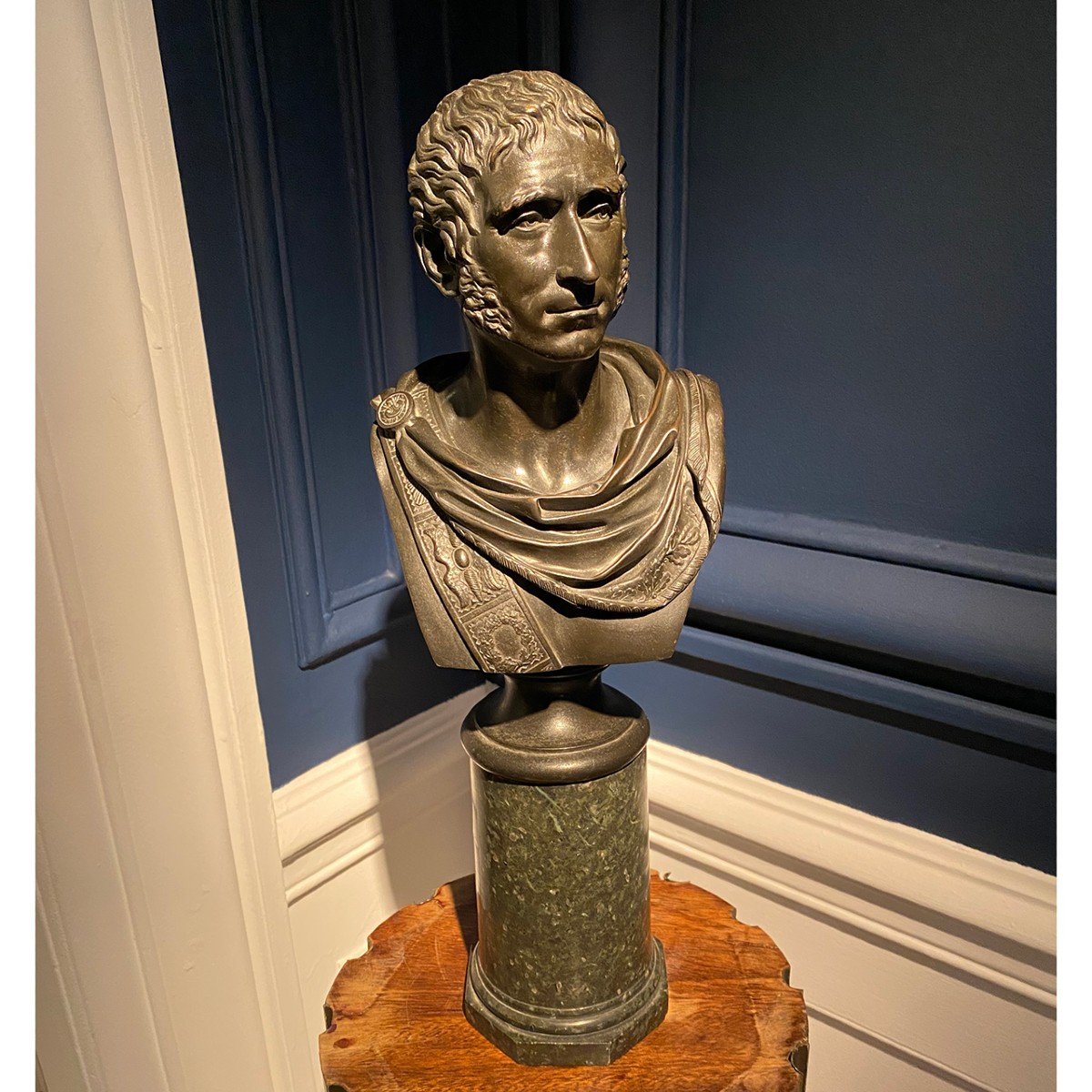 Bust In Bronze After François Masson, Portrait Of Marshal Of The Empire André Masséna-photo-4