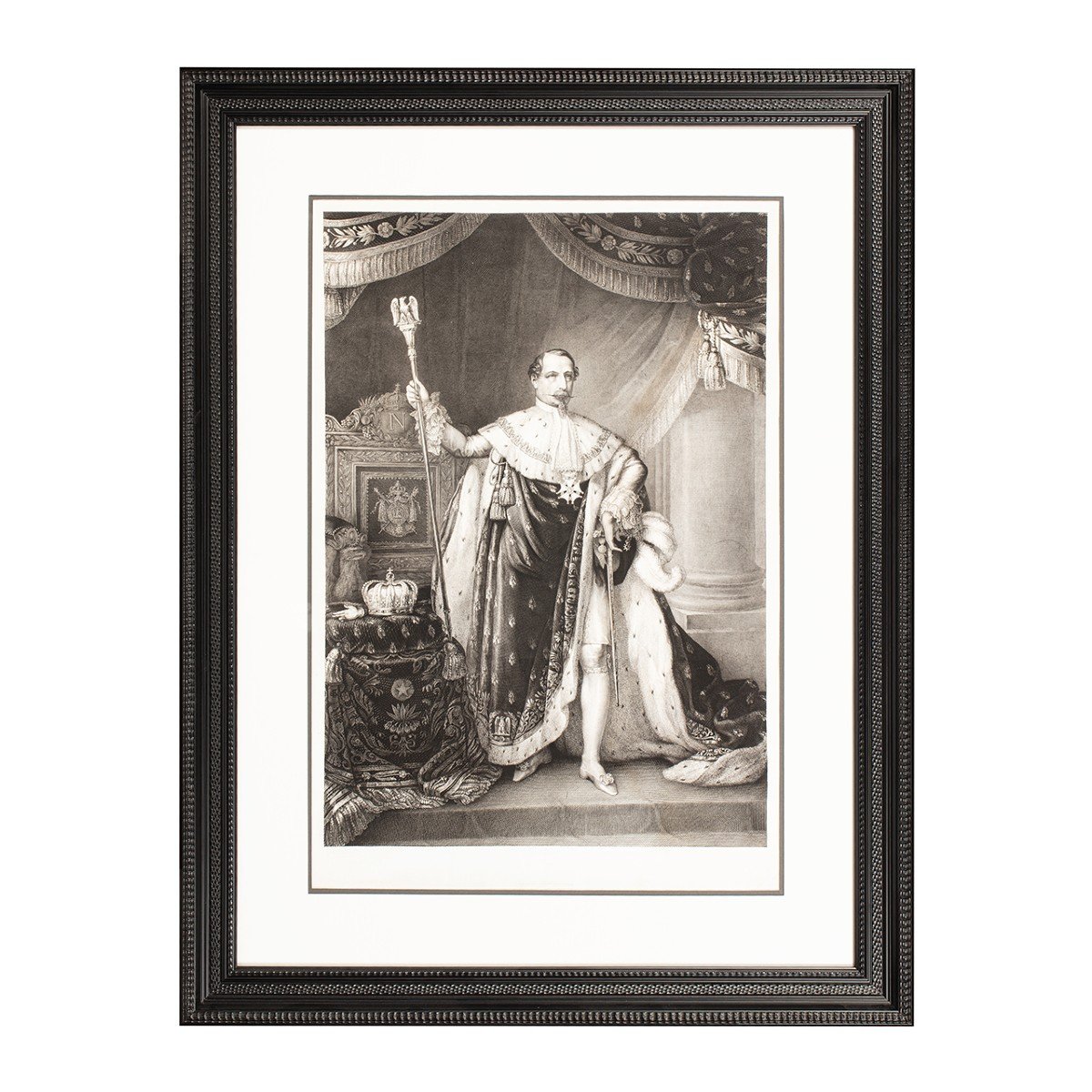 Rare Engraving Figuring Napoleon III In Coronation Dress From The Dukes Of Mouchy-photo-2