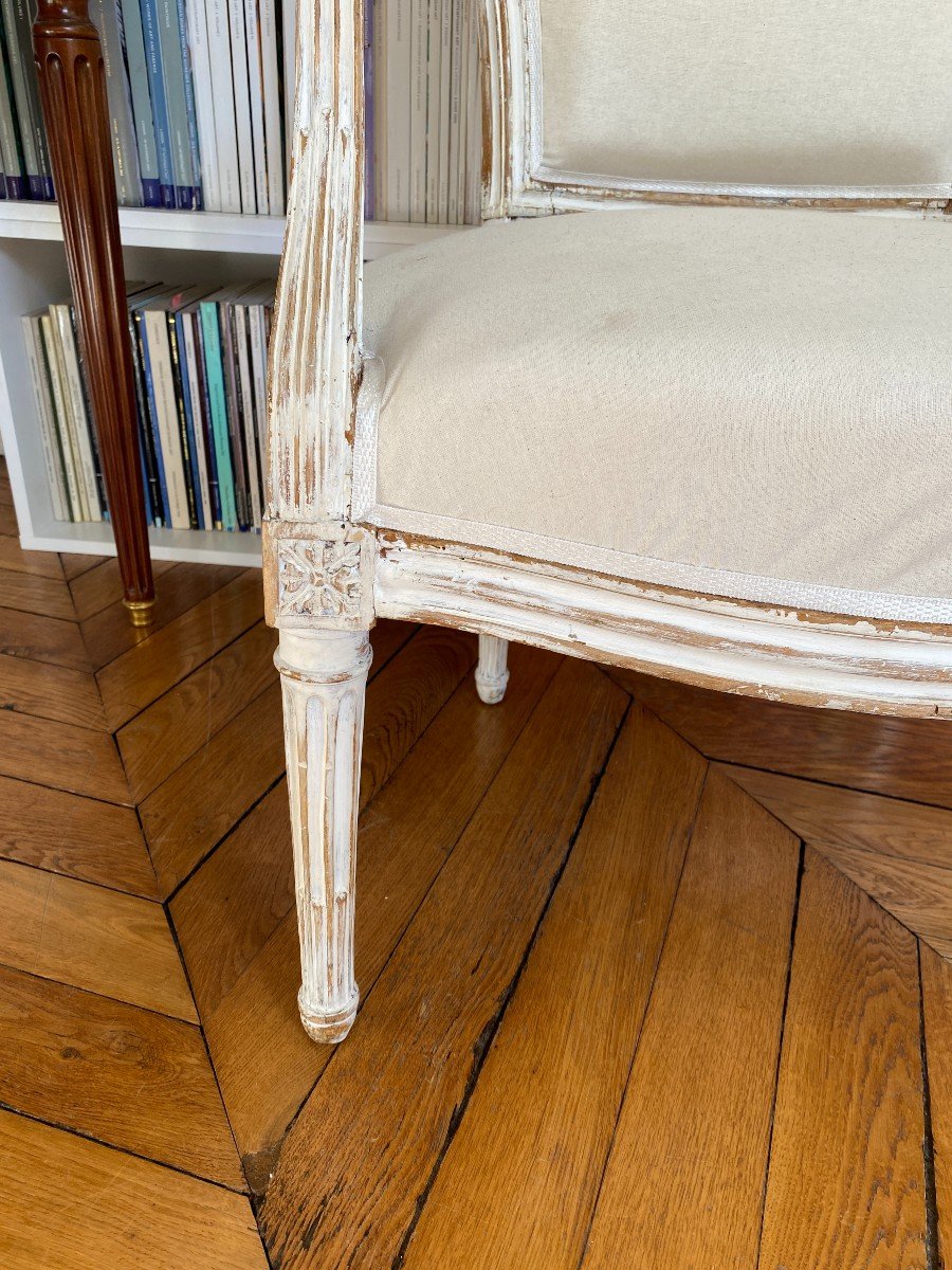 Rare Fauteuil royal d'époque Louis XVI estampillé Boulard provenant du palais des Tuileries-photo-2
