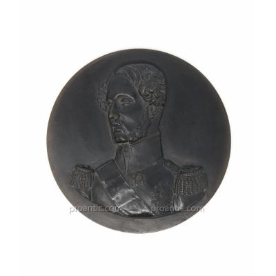 Medallion Of Ferdinand Louis Philippe In Bronze By Pradier