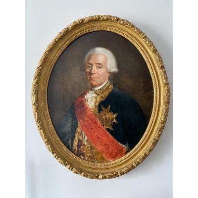 Huile Sur Toile, Portrait De Charles René Fourcroy De Ramecourt Par Pinchon (1772-1850)