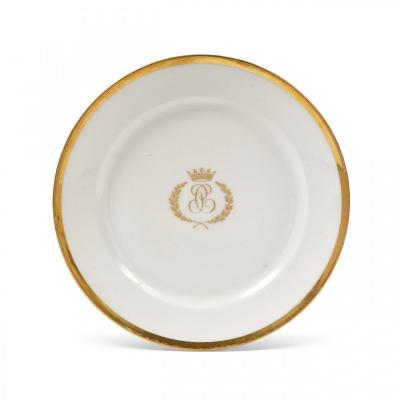 Rare And Unknown Paris Porcelain Plate From An Unknown Service Of The Comte d'Artois