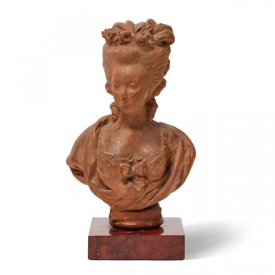 Buste en terre cuite figurant l'impératrice de Russie Maria Féodorovna d'après Boizot sculpture
