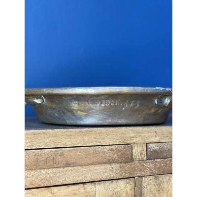 Copper Pie Dish With Two Handles From The Château De Chinon