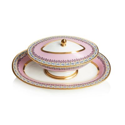 Sèvres Porcelain Sugar Bowl & Its Tray From The Service Delivered To Comte De La Rochejaquelein