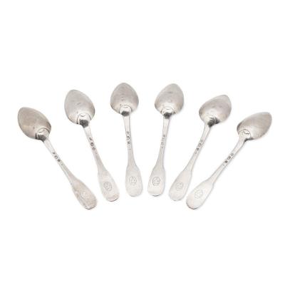 Set Of Six Royal Silver Spoons With Orléans Arms, By Naudin, 1809-1819