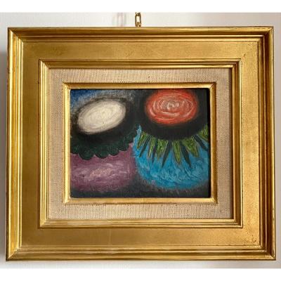 Serge Charchoune (1888- 1975), Composition, Oil On Cardboard, 1942.