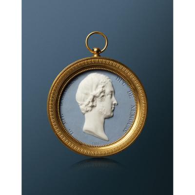 Sèvres Biscuit Medallion With Profile Of The Duke Of Nemours Son Of Louis-philippe Ormolu Frame