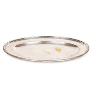 Emperor Napoleon III Service, Large Oval Dish In Silver Plated Metal By Christofle