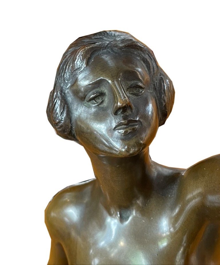 Art Nouveau Bronze Signed: “hoffmann”-photo-2