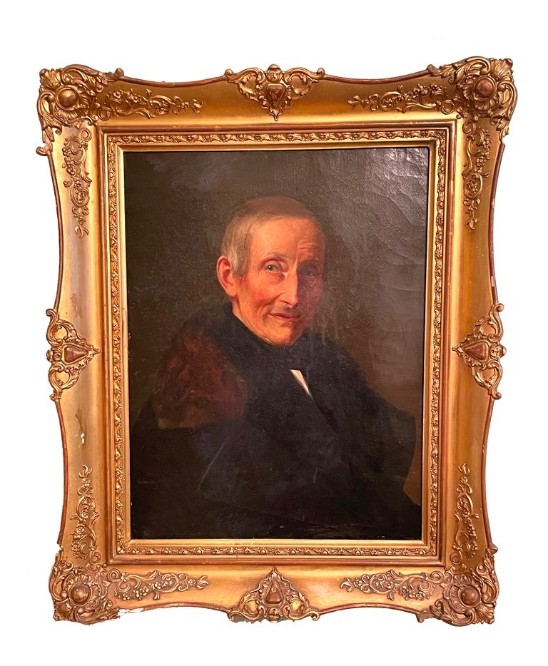 Peinture à l'Huile Historiciste Dans Un Cadre Original, Allemand Vers 1860.