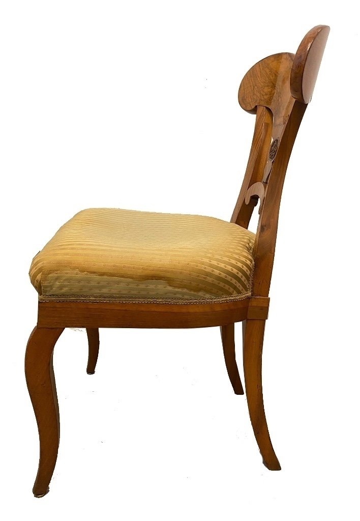 Biedermeier Simple Mainz Chair Circa 1820. Walnut Veneered On A Softwood Body-photo-3