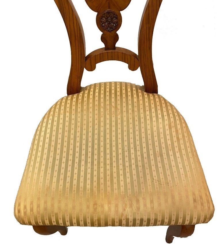 Biedermeier Simple Mainz Chair Circa 1820. Walnut Veneered On A Softwood Body-photo-4