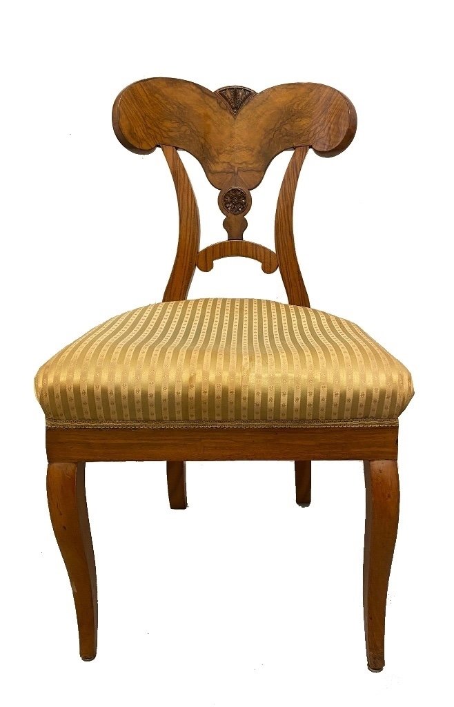 Biedermeier Simple Mainz Chair Circa 1820. Walnut Veneered On A Softwood Body