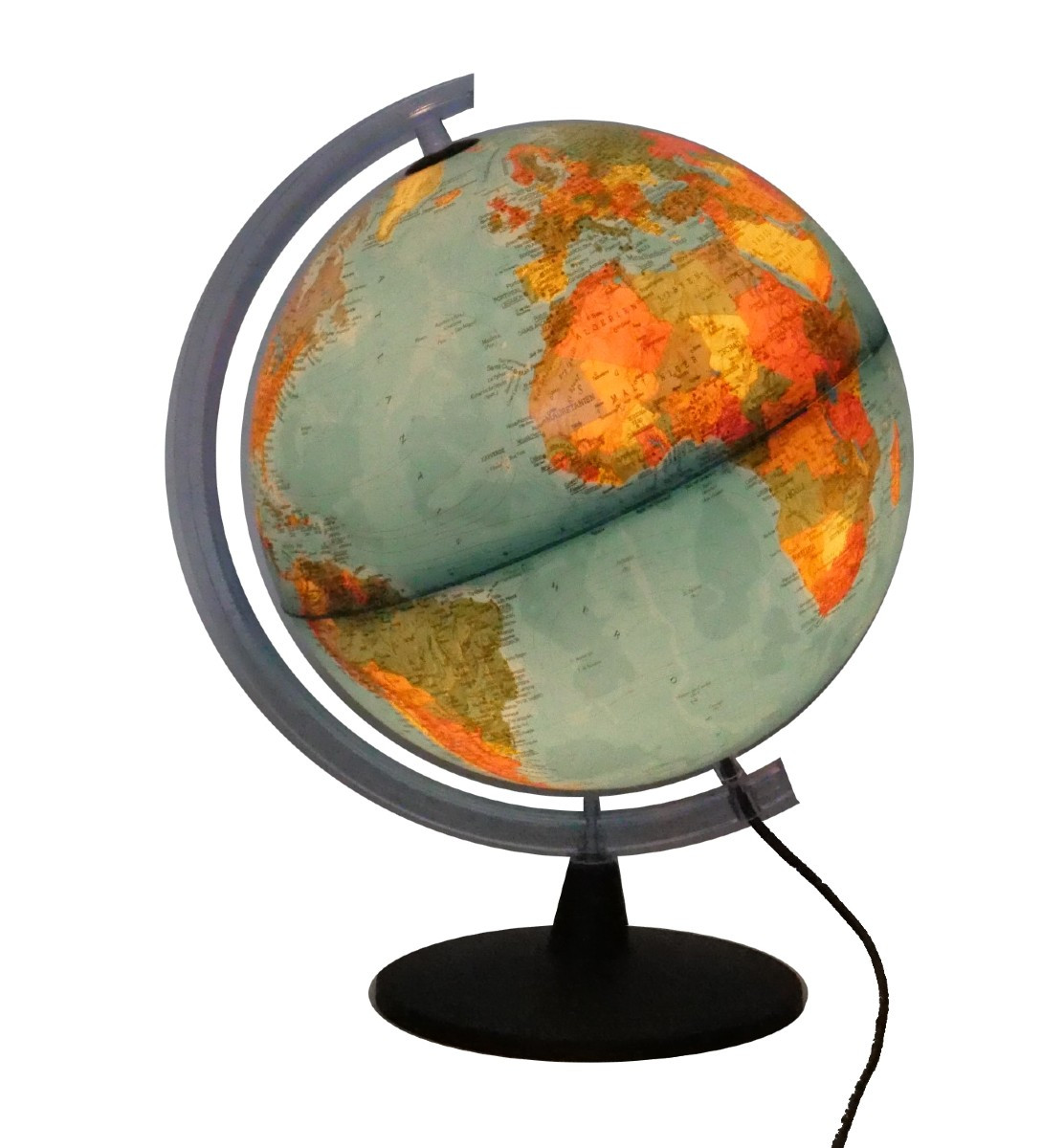 Large Illuminated Globe, Italy, Circa 1970, Plastic And Plexiglass. Electrified. -photo-4