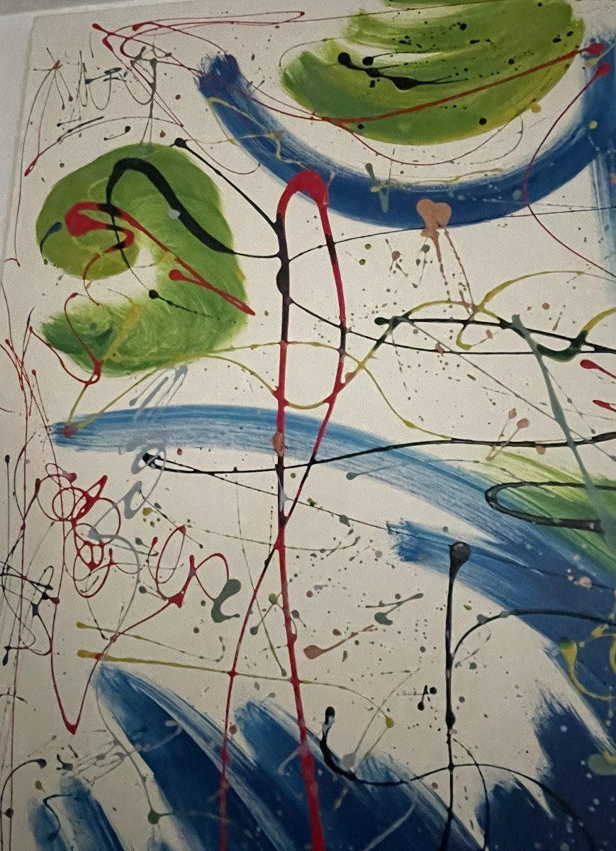 Large Format Acrylic Painting Signed "hudashko 1994". Painting In Bright Colors-photo-2