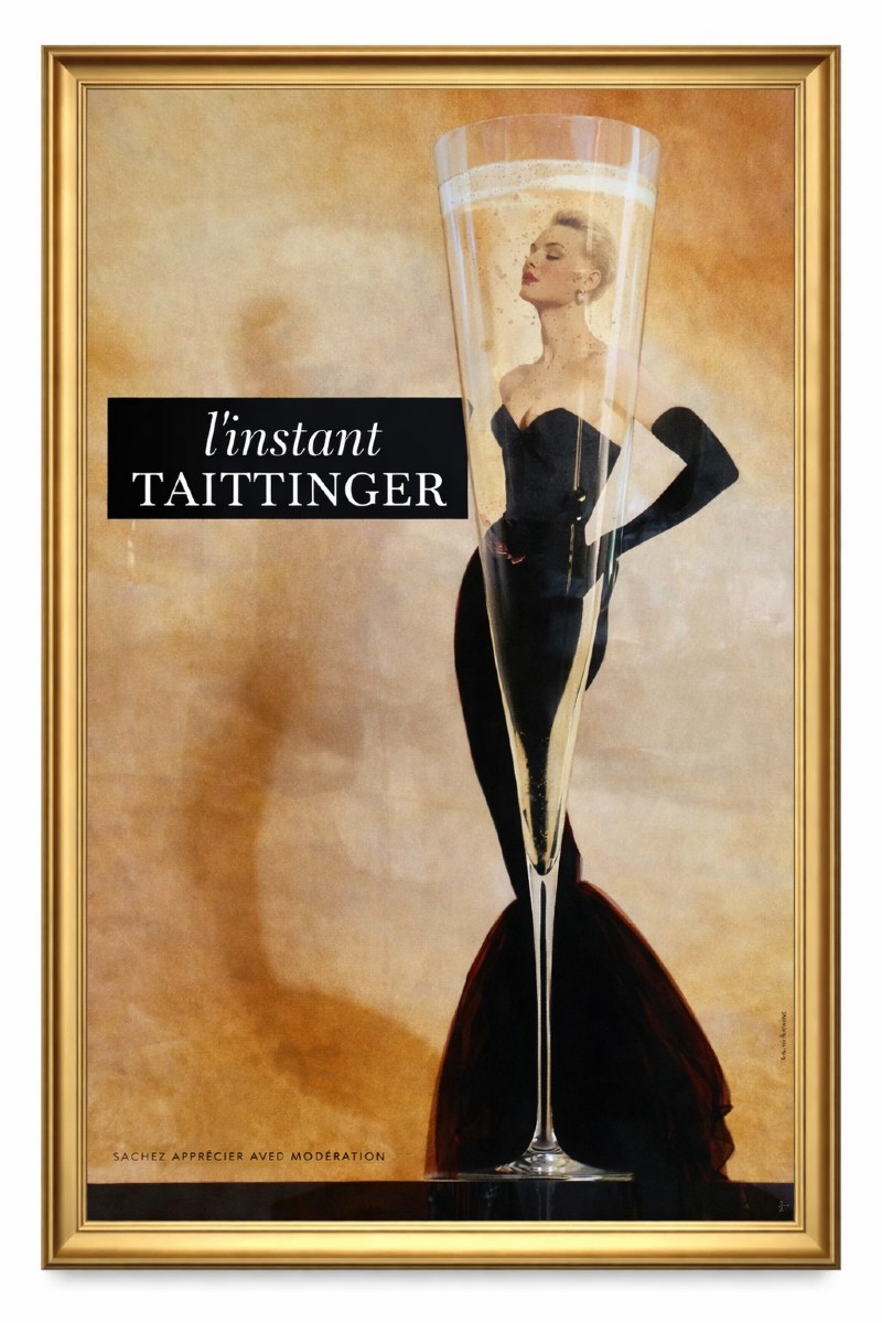 Art Déco Plakat „Champagner Dame“