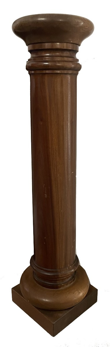 Colonne en bois tourné / socle de sculpture, XXe siècle, pour bustes, sculptures ou vases 