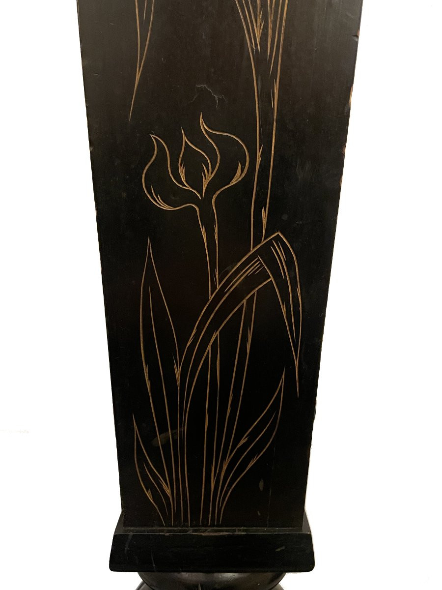 Colonne Art nouveau en bois noirci, vers 1900-photo-2