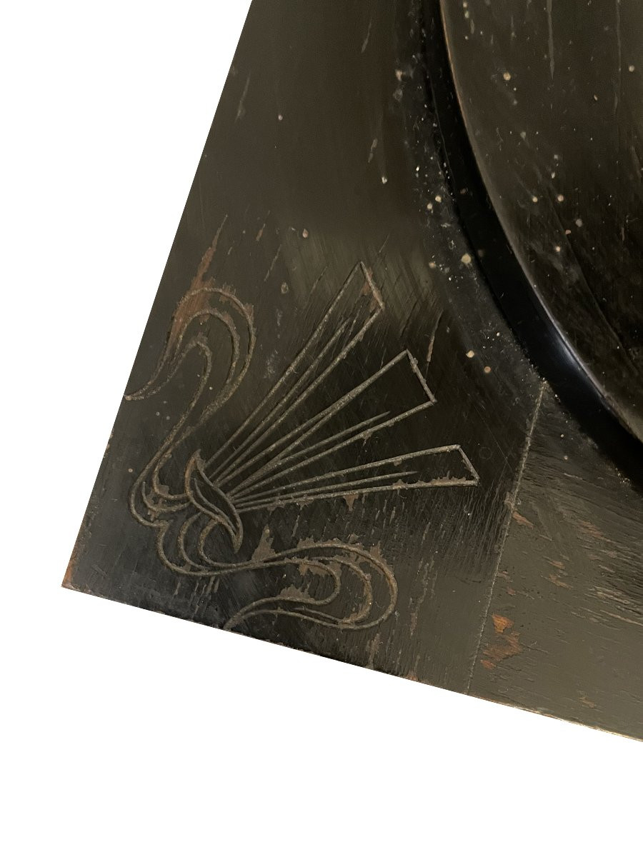 Colonne Art nouveau en bois noirci, vers 1900-photo-3