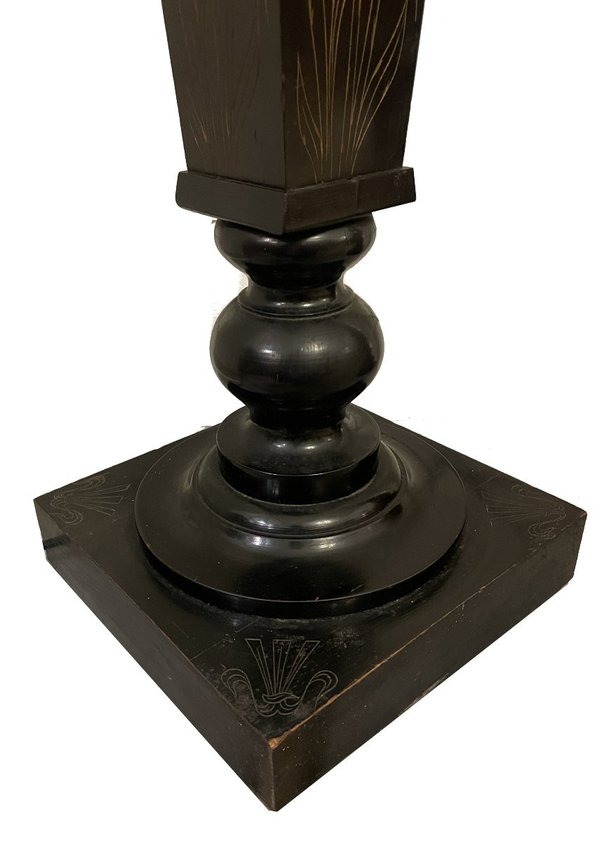 Colonne Art nouveau en bois noirci, vers 1900-photo-4