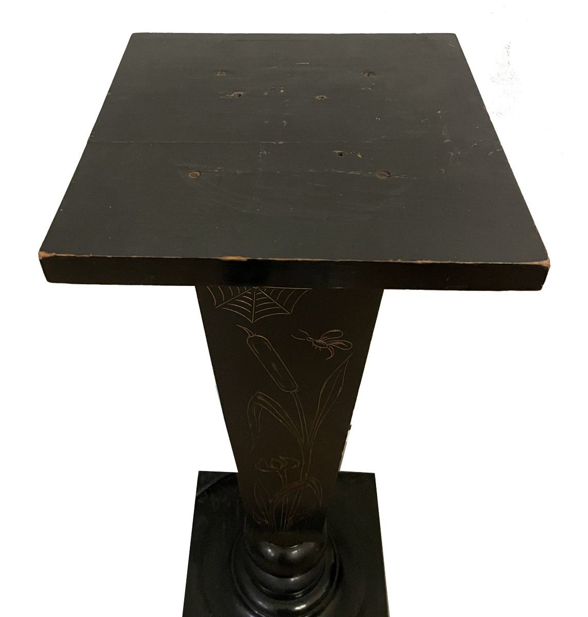 Colonne Art nouveau en bois noirci, vers 1900-photo-6