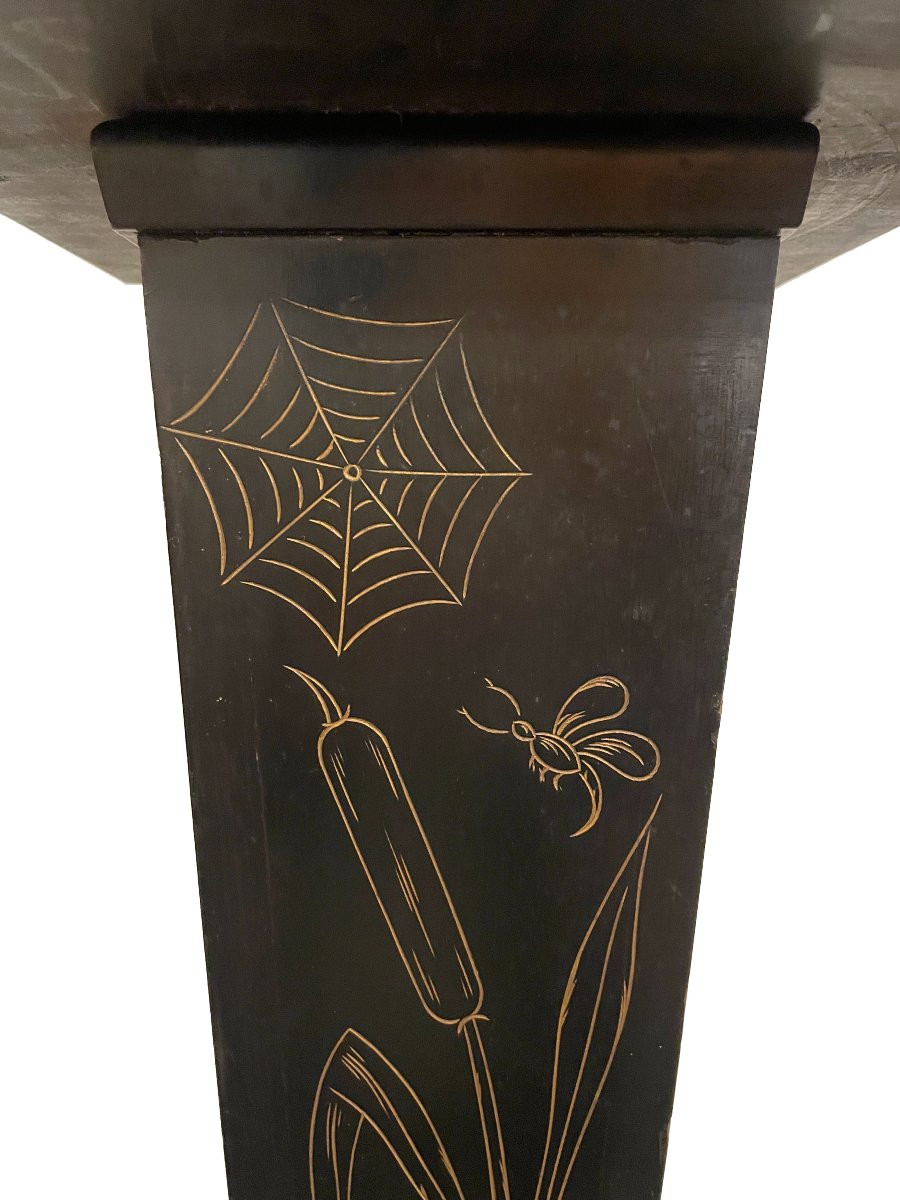 Colonne Art nouveau en bois noirci, vers 1900-photo-7