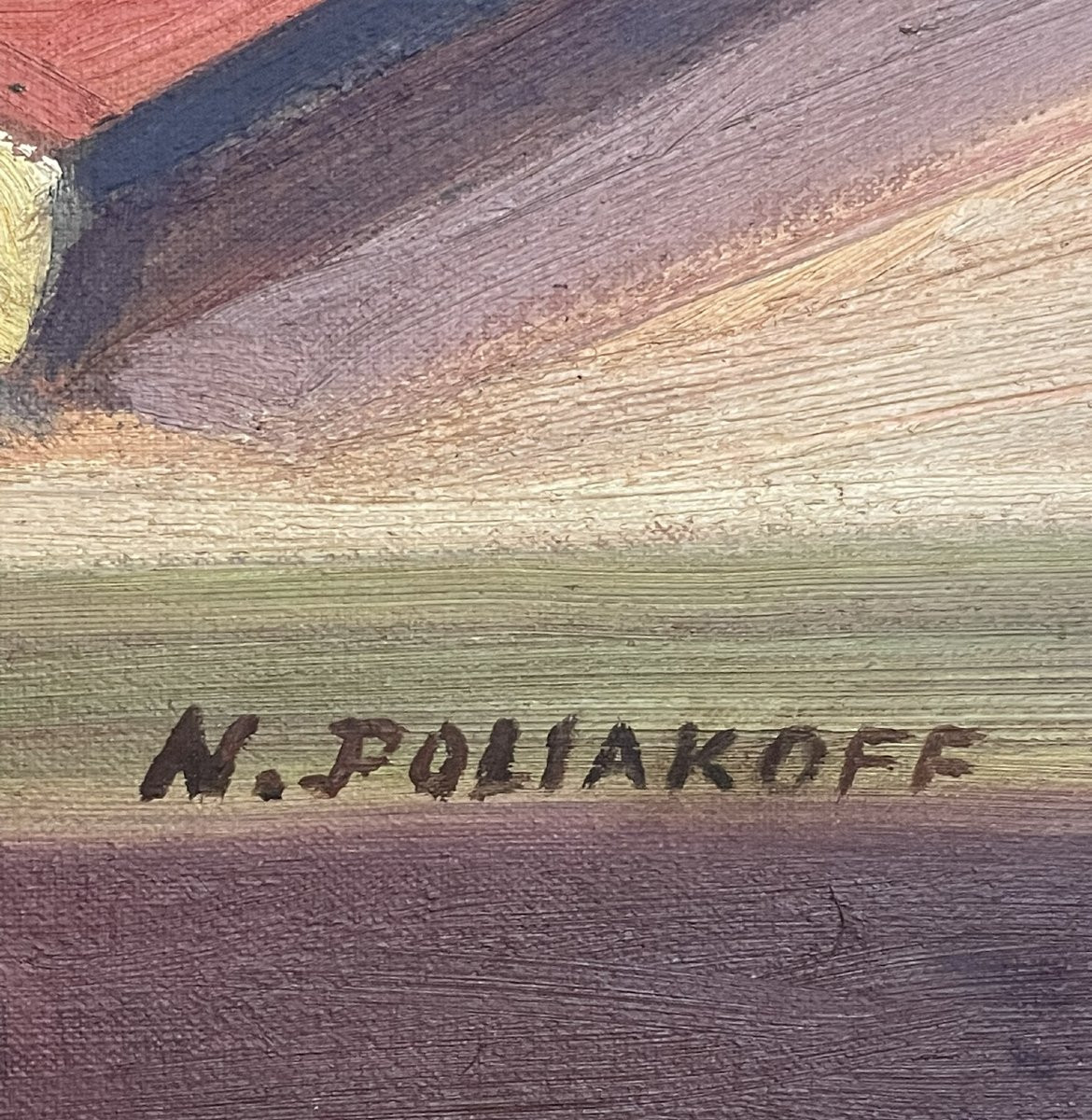 Nicolas Poliakoff (1899–1976)  Nature morte avec cruche, bol de fruits, bouteille et livres.Oil-photo-2