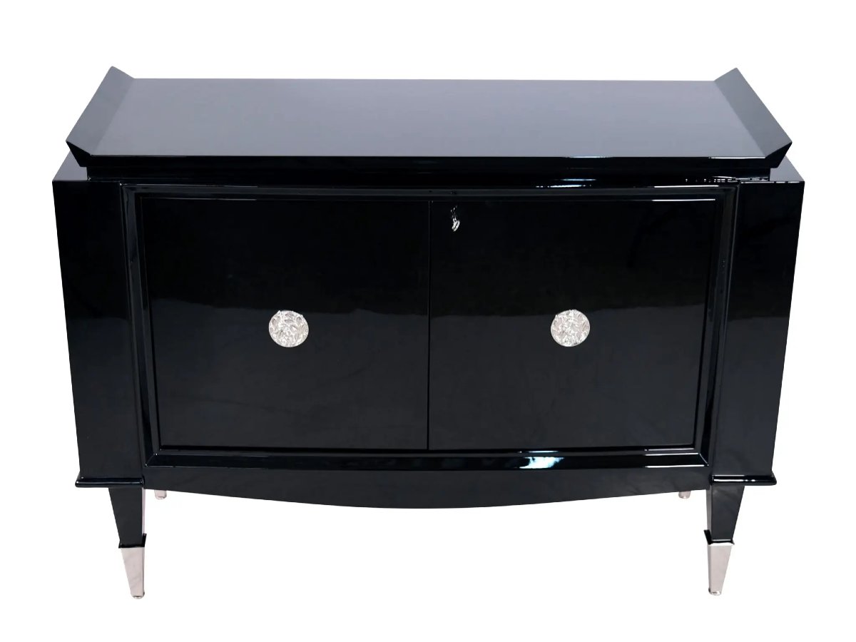 Buffet original et élégant de De Coene & Frères (Belgique), datant d'environ 1940. Laque noire -photo-7