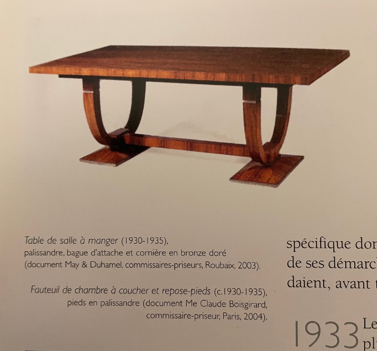 Table à rallonges Art déco de style musée Table à manger Art déco française en palissandre.-photo-4