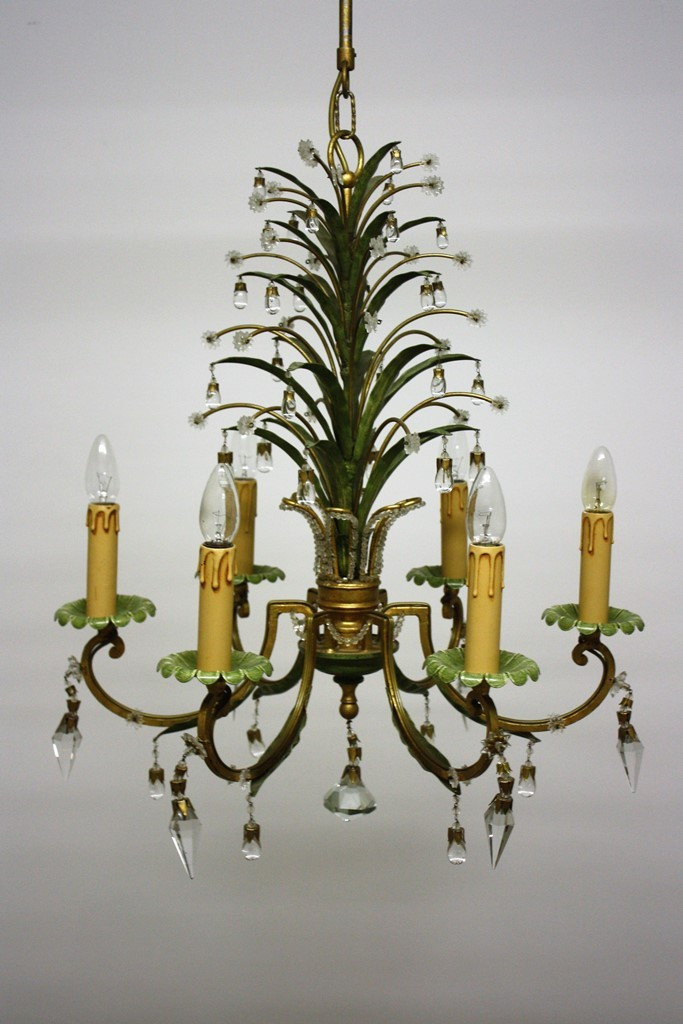 Giovanni Banci Design Chandelier In Coloured Metal, Florence, Circa 1960.-photo-4