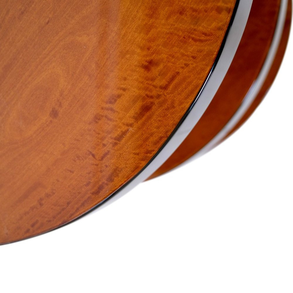 Round Art Deco Side Table, Cubist Style. France, Circa 1925. Satin Wood And Black Lacquer.-photo-3