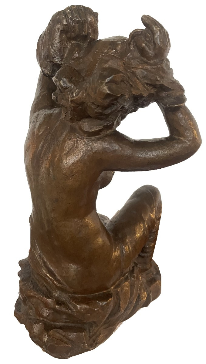 "female Semi-nude" In Bronze, Signed By Otto Rost, German Sculptor (1887-1970), In Döbeln-photo-3