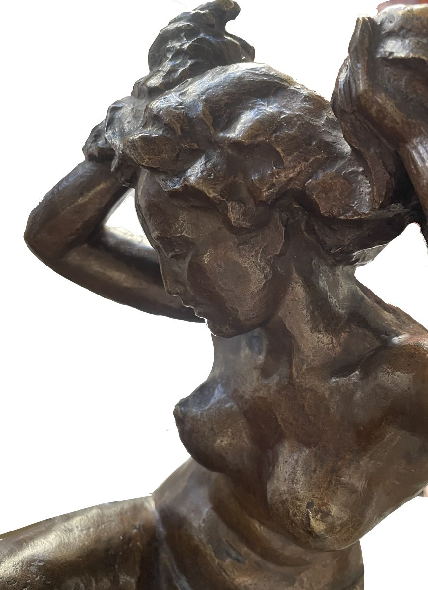"female Semi-nude" In Bronze, Signed By Otto Rost, German Sculptor (1887-1970), In Döbeln-photo-4