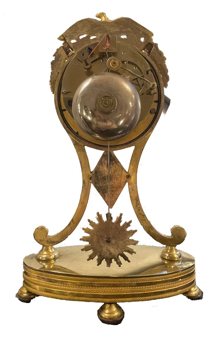 Small Empire-style Clock, Paris Circa 1810, Signed On The Dial: "l.simon à Paris"-photo-4