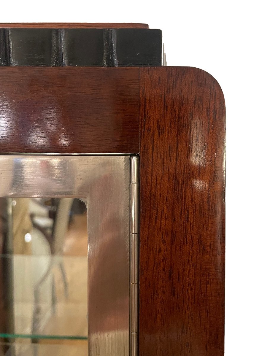 Élégante vitrine Art déco vitrée sur trois faces, France, vers 1930, placage de palissandre.-photo-3