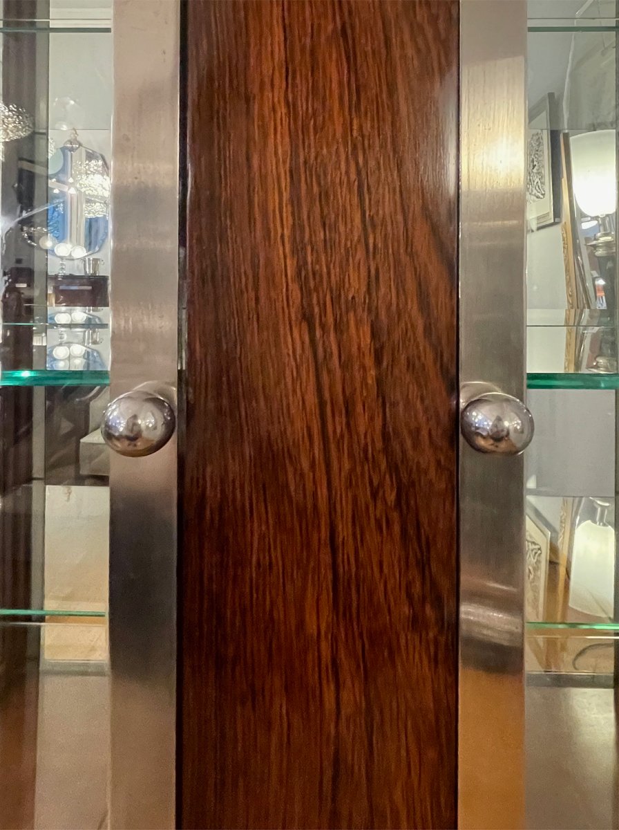 Élégante vitrine Art déco vitrée sur trois faces, France, vers 1930, placage de palissandre.-photo-6