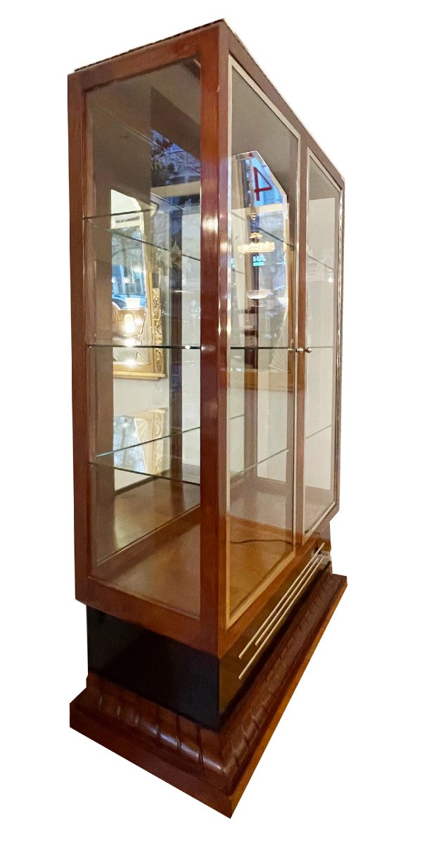 Élégante vitrine Art déco vitrée sur trois faces, France, vers 1930, placage de palissandre.-photo-8