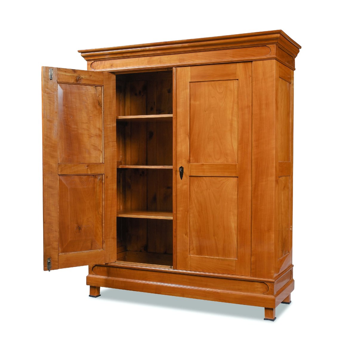 Classic Biedermeier Cabinet Made Of Solid Cherry Wood With Inlaid Panels, Circa 1830.-photo-3