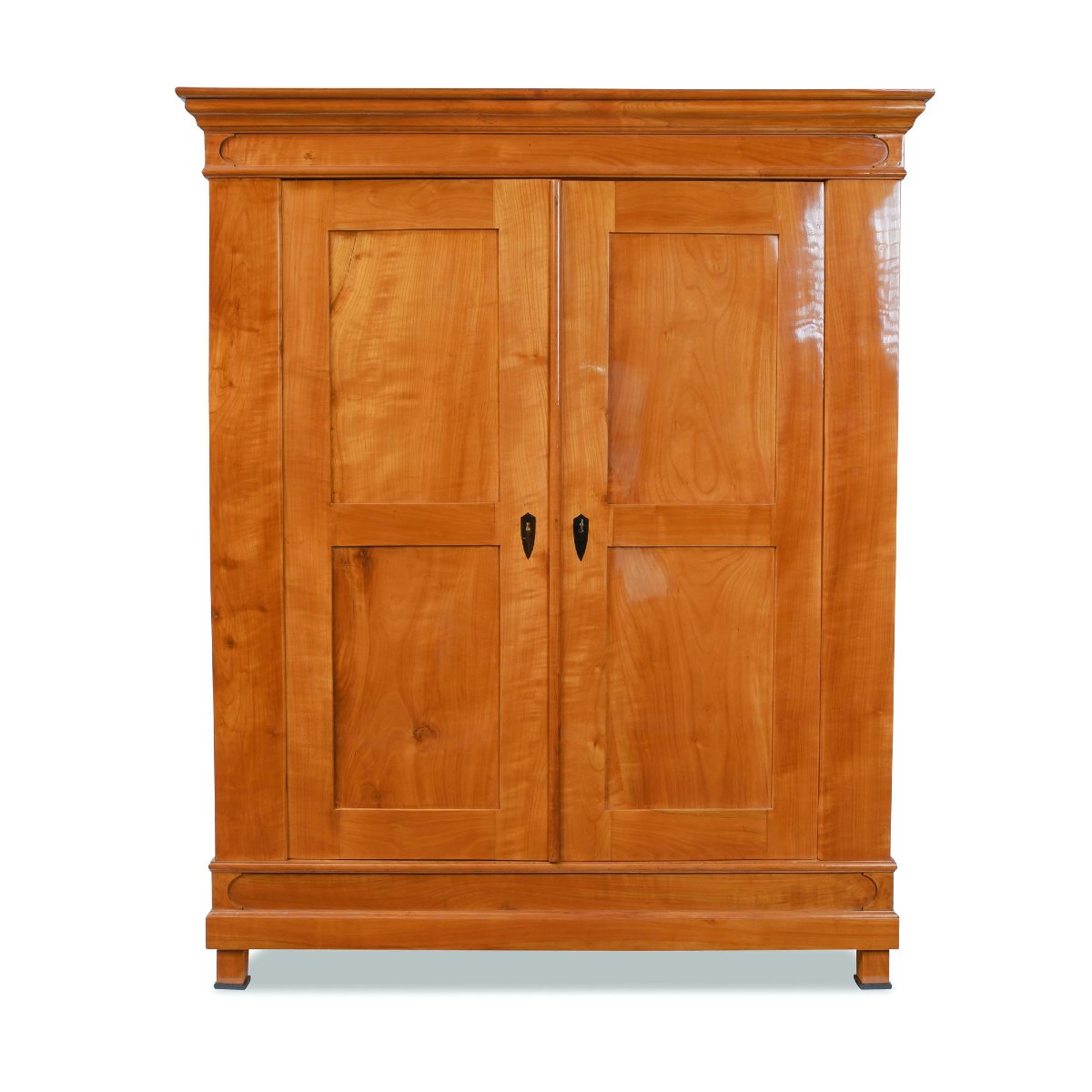 Classic Biedermeier Cabinet Made Of Solid Cherry Wood With Inlaid Panels, Circa 1830.-photo-4
