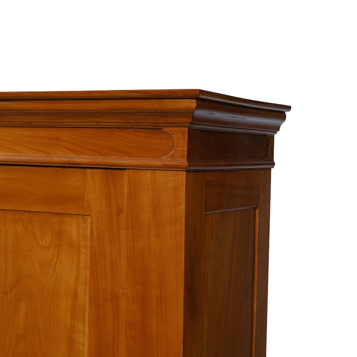 Classic Biedermeier Cabinet Made Of Solid Cherry Wood With Inlaid Panels, Circa 1830.-photo-4
