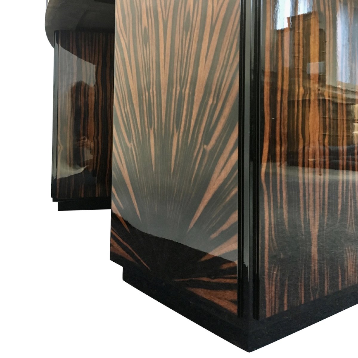 Large Art Deco-style Half-moon Desk-photo-3