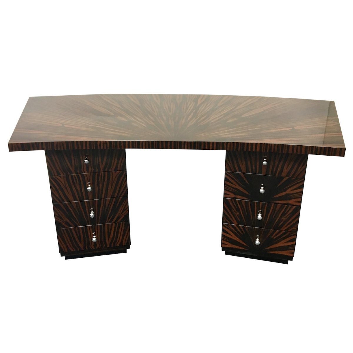 Large Art Deco-style Half-moon Desk
