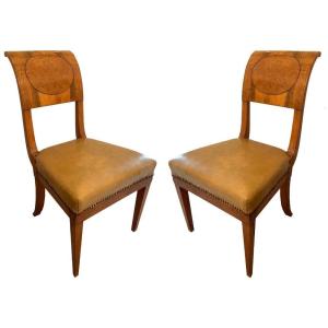 Pair Of Early Biedermeier Hesse Chairs Circa 1810-1815 