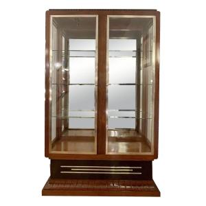 Élégante vitrine Art déco vitrée sur trois faces, France, vers 1930, placage de palissandre.