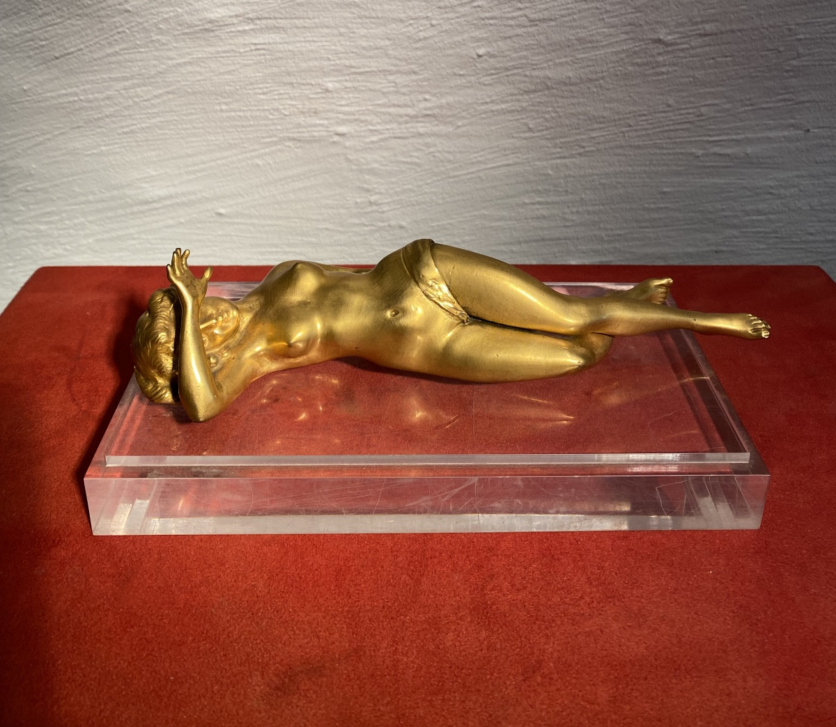 Coupe-cigare nu en bronze doré érotique autrichien vienna
